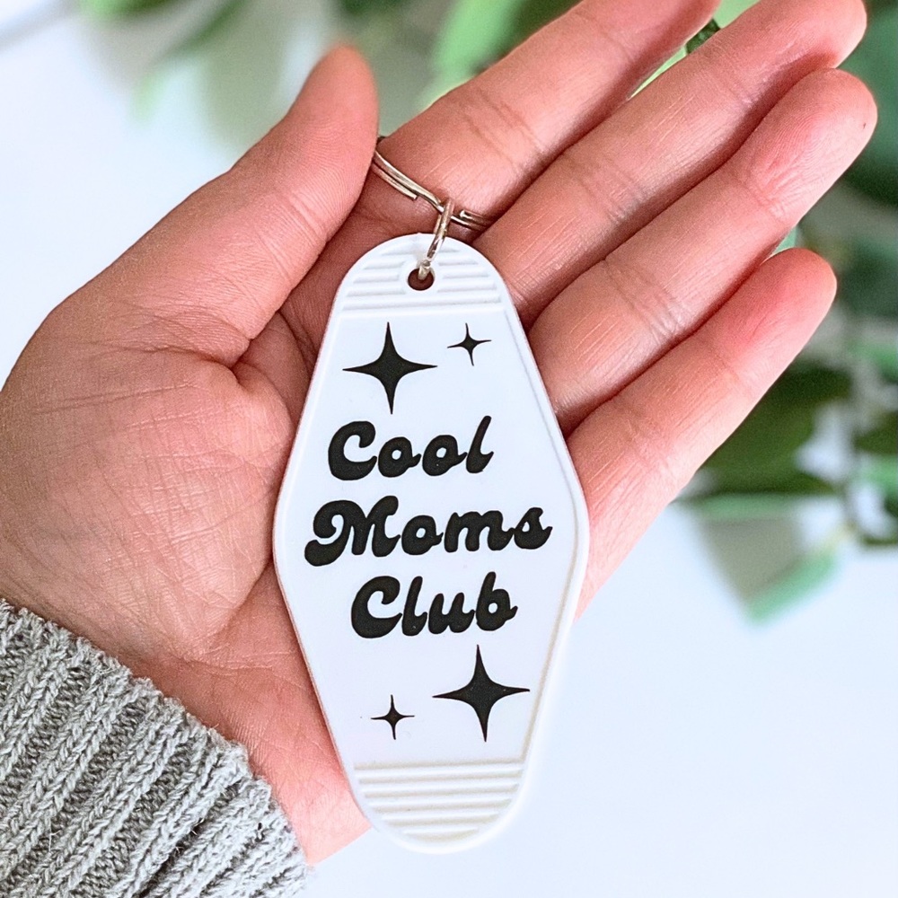 Retro key chain. Cool Moms Club keychain